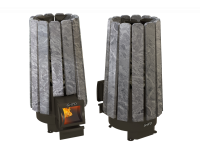  Банная печь Гриль Д Комета Вега 180 Stone, длинный вынос (черная)