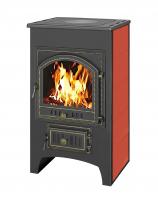  Печь-камин Везувий ПК-02(205) (с плитой, в красной плитке)