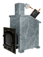  Премиальная банная печь "Сибирь-25" ЗК (дверка 545х545) в облицовке "Президент" талькомагнезит
