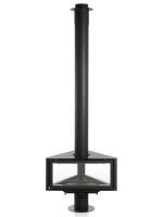 Дровяной камин ROCAL Born центральный в черном цвете стальной