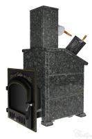  Премиальная банная печь "Сибирь-40"(дверка 700х700), в облицовке "Президент" пироксенит