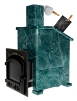 Премиальная банная печь "Сибирь-25" ЗК (дверка 545х545) в облицовке "Президент" змеевик