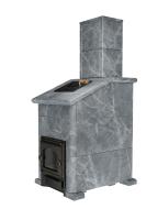  Премиальная банная печь "Сибирь-25" без ВТК в облицовке "Президент" талькомагнезит