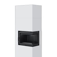 Каминокомплект SIMPLE Box белый с топкой BS, правый угол