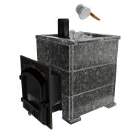  Премиальная банная печь "Сибирь-40"(дверка 545х545), в облицовке "Оптима", пироксенит