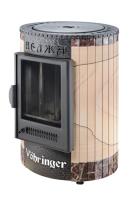  Печь Фёрингер отопительно-варочная "Нелжа" Окаменевшее дерево(перенесенный рисунок)/Россо Леванте