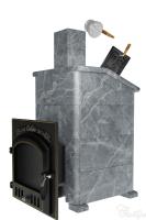 Премиальная банная печь "Сибирь-40"(дверка 700х700), в облицовке "Президент" талькомагнезит