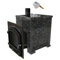  Премиальная банная печь "Сибирь-40"(дверка 700х700), в облицовке "Оптима" пироксенит