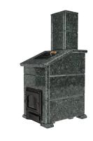  Премиальная банная печь "Сибирь-25" без ВТК в облицовке "Президент" пироксенит