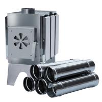  Стальная мобильная печь НМК "Турист" (складной дымоход в комплекте)