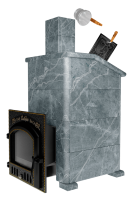  Премиальная банная печь "Сибирь-40"(дверка 545х545), в облицовке "Президент" талькомагнезит