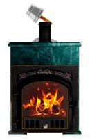  Премиальная чугунная банная печь "Сибирь-25"(дверка 545х545), в облицовке Оптима, змеевик