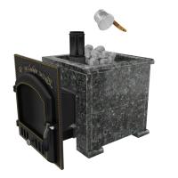  Премиальная банная печь "Сибирь 25" дверка 700*700 в облицовке Оптима, пироксенит