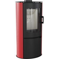  Печь-камин Kratki Koza AB S DR K (красный кафель) 