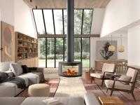 Дровяной камин ROCAL RONDE CENTRAL подвесной стальной