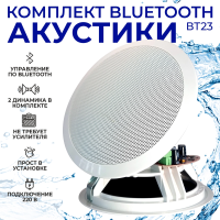 Комплект акустики со встроенным bluetooth Steam & Water - ВТ 23 white (для сухих помещений)