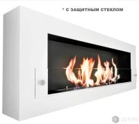 Биокамин Zefire Orion 1200 (с белой рамкой со стеклом)