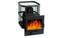  Чугунная банная печь НМК "Сибирь-22". Панорамная дверца (сетка)