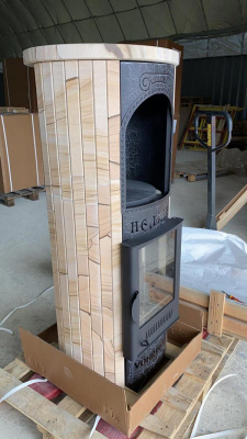  Печь Фёрингер отопительно-варочная "Лада" Окаменевшее дерево