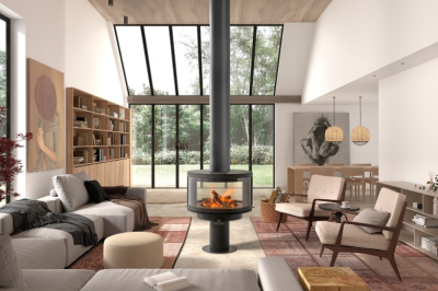 Дровяной камин ROCAL RONDE CENTRAL стальной