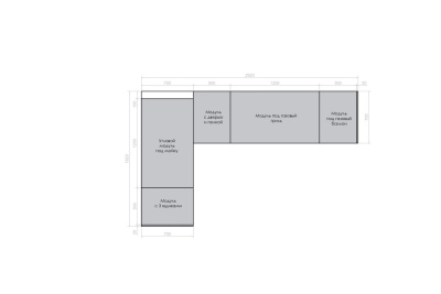 Кухня Astov BBQ № 9 (ширина 1820х2920 мм)(готовое решение)