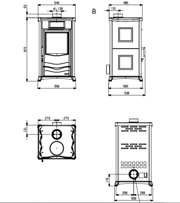  Печь La Nordica Rossella R1 (бордо/бежевая/серая)