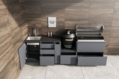 Кухня Astov BBQ № 16 (ширина 3100 мм)(готовое решение)