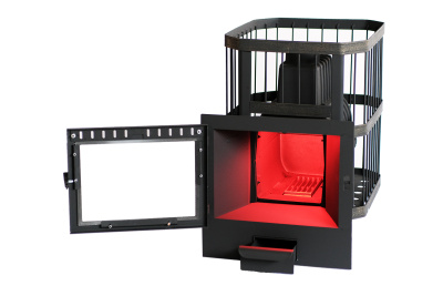  Чугунная банная печь НМК "Сибирь-22". Панорамная дверца (сетка)