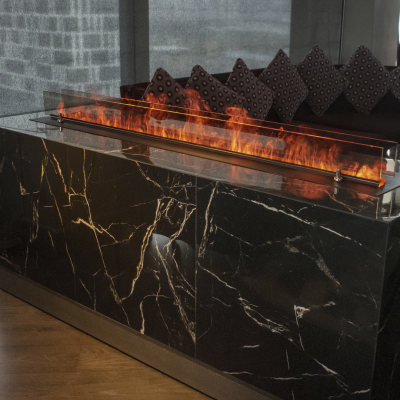 Встраиваемый камин-увлажнитель FireLine 1500 Blue (черная панель)