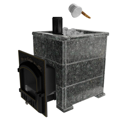  Премиальная банная печь "Сибирь-40"(дверка 545х545), в облицовке "Оптима", пироксенит