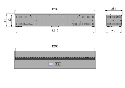 Встраиваемый камин-увлажнитель FireLine 1200 Blue (черная панель)