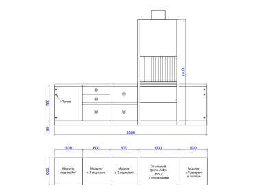 Кухня ASTOV № 59(готовое решение)