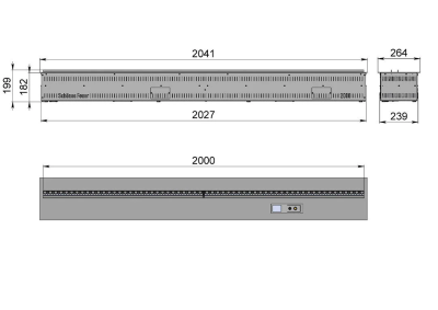 Встраиваемый камин-увлажнитель FireLine 2000 Blue (черная панель)