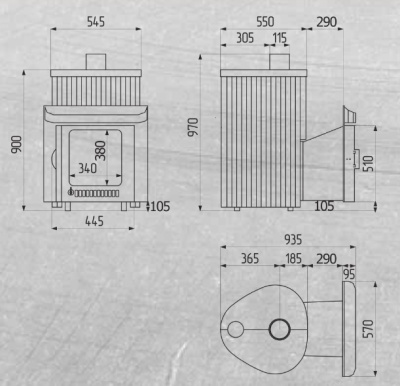  Банная печь Фёрингер Ламель Оптима (Жадеит+"Окаменевшее дерево")