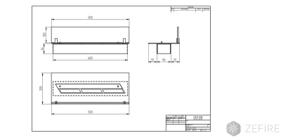 Прямоугольный контейнер Zefire 500 со стеклом