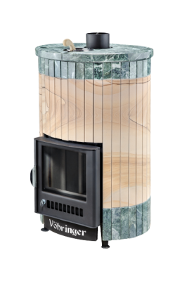  Банная печь Фёрингер Ламель Уют 18 ("Окаменевшее дерево" перенесённый рисунок+Змеевик)