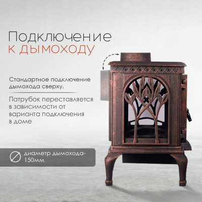 Печь-камин Loki Forest Bronze Печь-камин Loki Forest Bronze