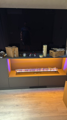 Встраиваемый электрический Schönes feuer 3D-камин FireLine 1200 (черная панель)