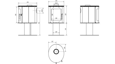 Печь-камин Kratki Koza Orbit (Коза Орбит, c полкой наверху) Печь-камин Kratki Koza Orbit (Коза Орбит, c полкой наверху)