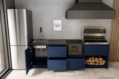 Кухня Astov BBQ № 12 (ширина 2640 мм)(готовое решение)