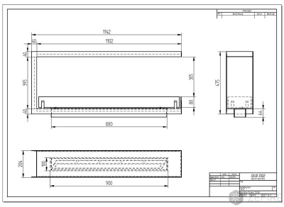 Биокамин Zefire торцевой сквозной Standart 1100 Биокамин Zefire торцевой сквозной Standart 1100