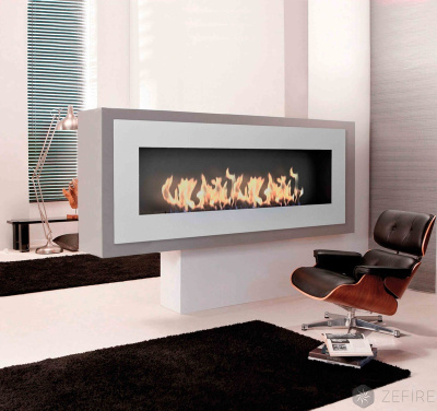 Биокамин Zefire Elliot 1800 с белой рамкой и стемалитом