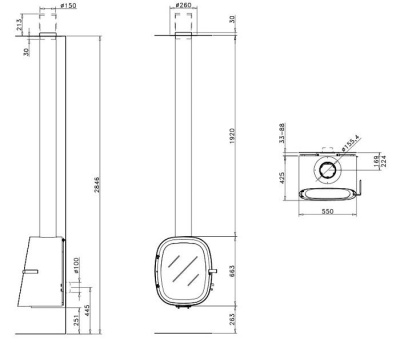 Дровяной камин ROCAL Oval стальной
