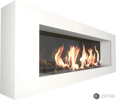 Биокамин Zefire Orion 1200 (с белой рамкой и стемалитом)