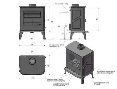  Печь-камин Loki Canada black