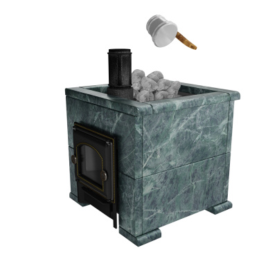  Премиальная банная печь "Сибирь-25" без ВТК в облицовке "Оптима", змеевик