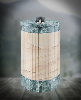  Банная печь Фёрингер Ламель Оптима ("Окаменевшее дерево" перенесённый рисунок+Змеевик)