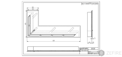 Прямоугольный контейнер Zefire 800 угловой