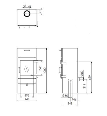  Печь Dik Geurts Larse 1000 (с духовкой)