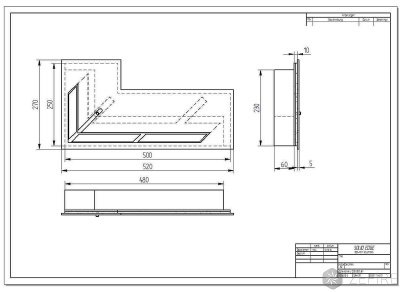 Прямоугольный контейнер Zefire 500 угловой